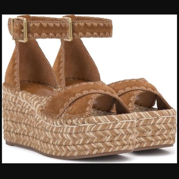 NIB Vince Camuto Leather Wedge sandal, sz 10 - Picture 1 of 13